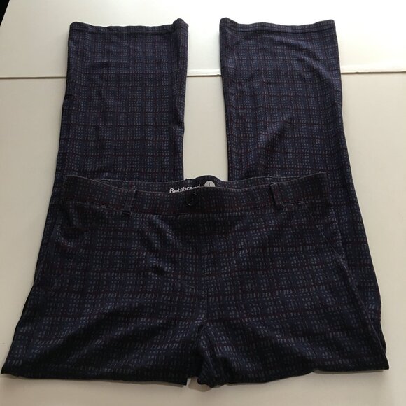 Betabrand Dress Yoga Pants Women's Size Large Petite Boot Cut Flare Blue - Picture 1 of 13